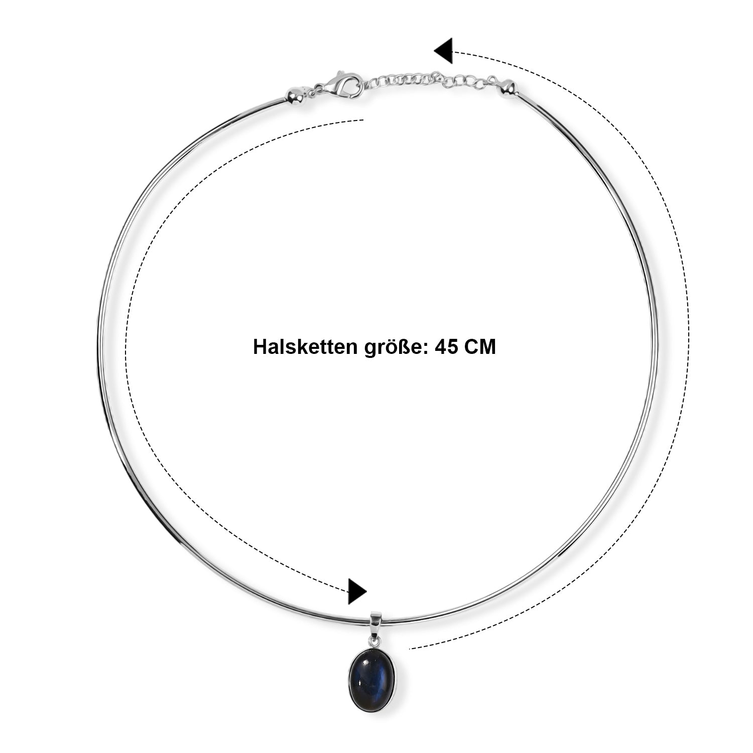 EVER TRUE AAA Labradorit Halskette ca. 45 cm 316L Edelstahl ca. 13,40 ct.
