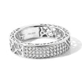 D'Joy Weißer Diamant Ring 925 Silber Rhodiniert (Größe 19.00) ca. 0,25 ct