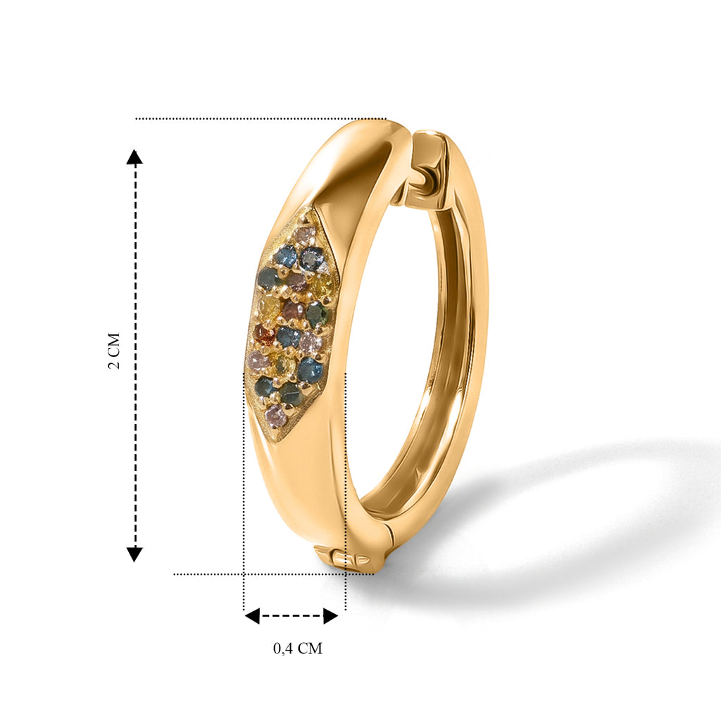 D'Joy Natürlicher Champagner Diamant, Roter Diamant Ohrringe 925 Silber 750 Gelbgold vermeil ca. 0,24 ct.
