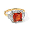 LUXURIANT DIAMOND - AAA Mexikanischer Kirschfeuer-Opal, Lab Grown Diamant Ring 417 Gold (Größe 17.00) ca. 2,00 ct
