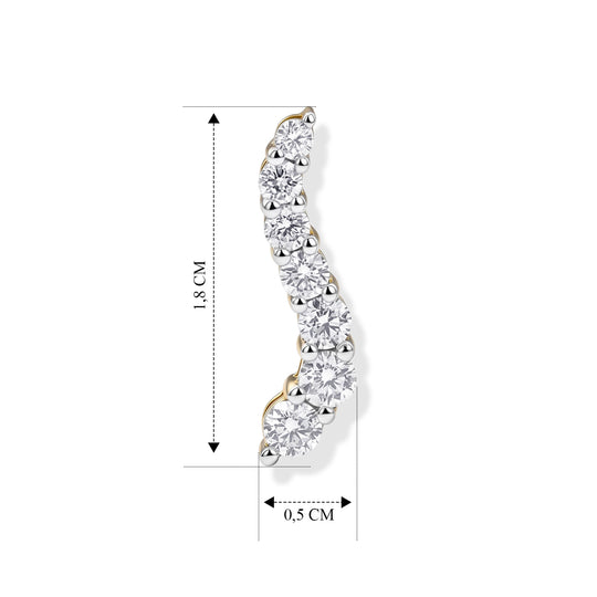 LUXURIANT SGL zertifizierte SI-GH Labor Diamant Ohrringe, 925 Silber Gelbgold Vermeil - 0,77 ct.