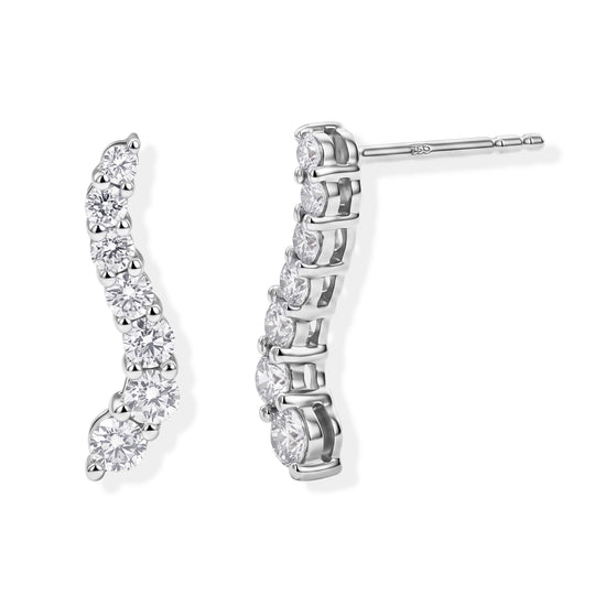LUXURIANT SGL zertifizierte SI-GH Labor Diamant Ohrringe, 925 Silber Gelbgold Vermeil - 0,77 ct.