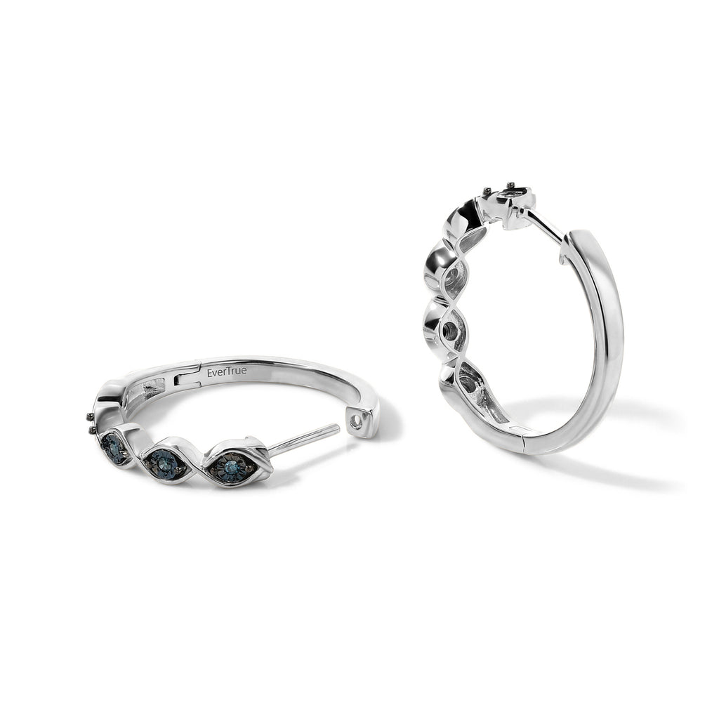 EVER TRUE Blauer Diamant Ohrringe Nickelfreies Messing ca. 0,15 ct.