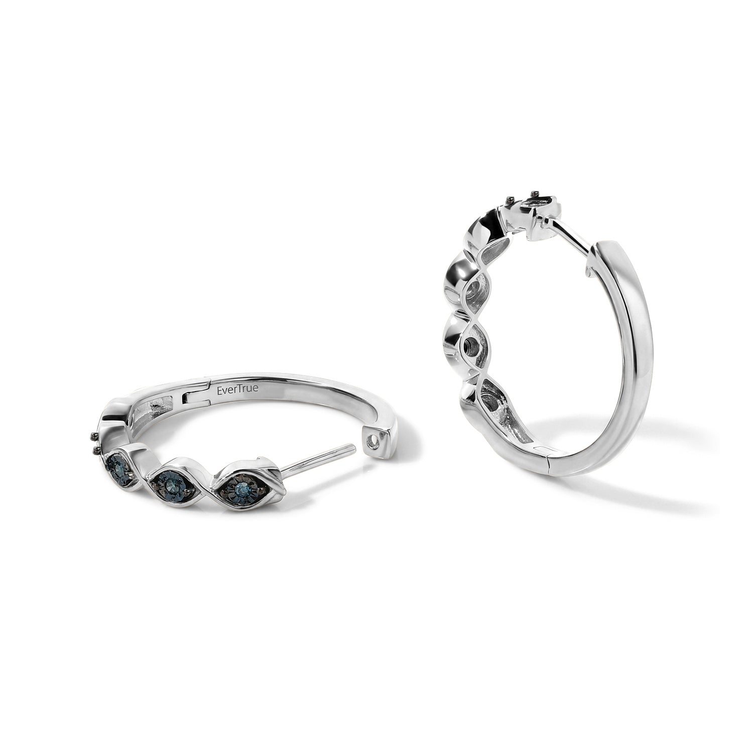 EVER TRUE Blauer Diamant Ohrringe Nickelfreies Messing ca. 0,15 ct.