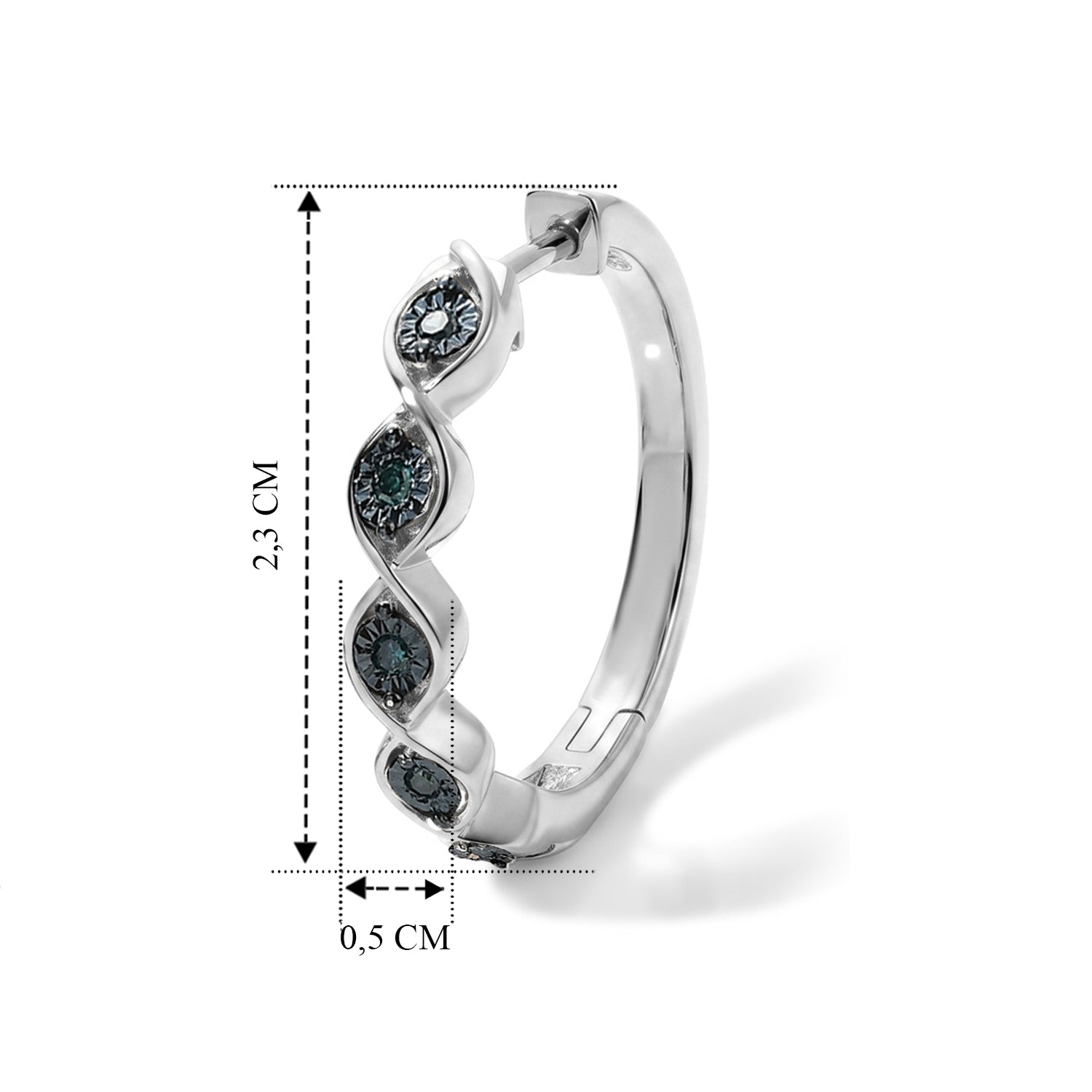 EVER TRUE Blauer Diamant Ohrringe Nickelfreies Messing ca. 0,15 ct.