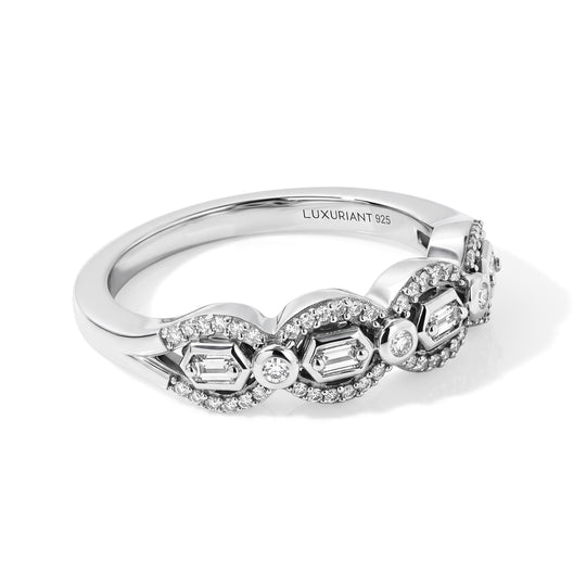 LUXURIANT SI-GH Labor Diamant Ring, 925 Silber rhodiniert - 0,20 ct.