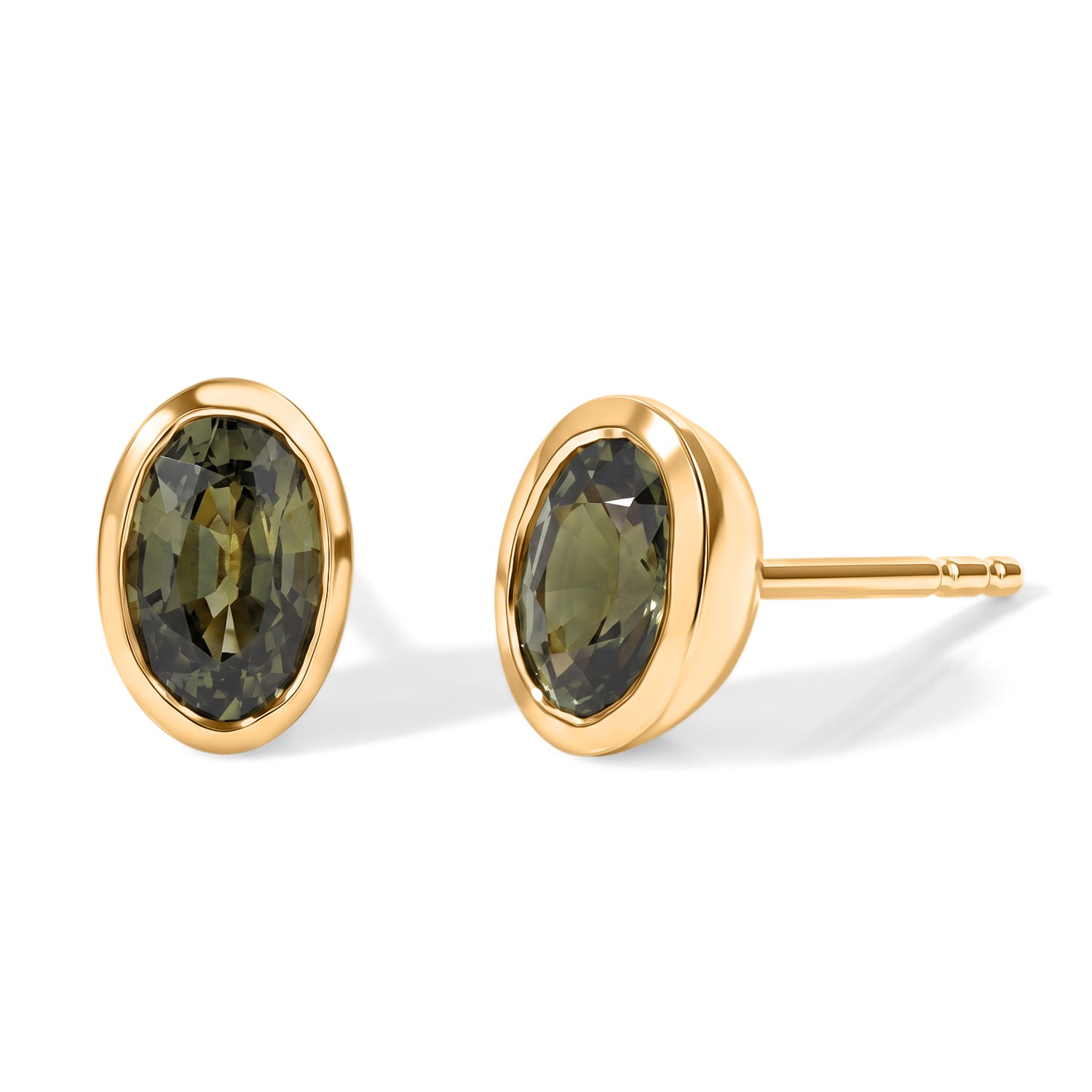 D'Joy natürliche Parti Saphir Ohrringe, 925 Silber 750 Gelbgold Vermeil - 1,13 ct.