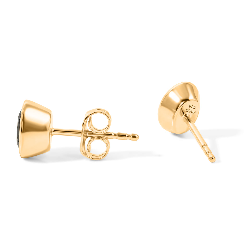 D'Joy Natürlicher Parti-Saphir Ohrringe 925 Silber 750 Gelbgold vermeil ca. 1,13 ct.