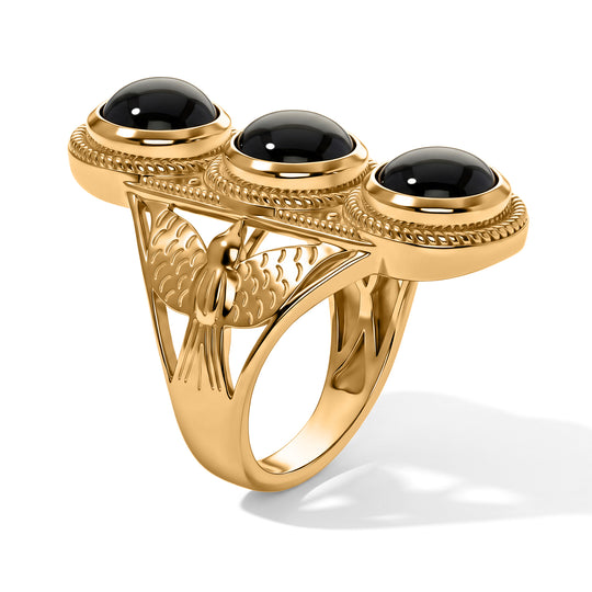 EverTrue AAA Labradorit Ring, Messing mit Gelbgold E-Beschichtung - 7,40 ct.