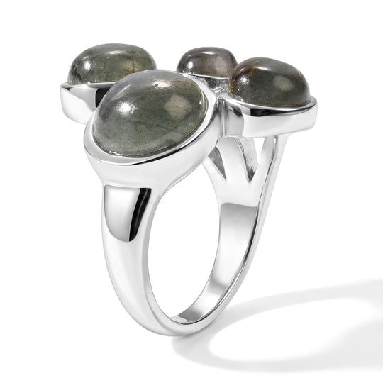 EVER TRUE AAA Labradorit Ring 316L Edelstahl (Größe 17.00) ca. 8,81 ct