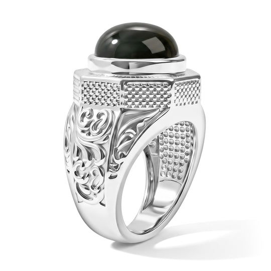 EVER TRUE AAA Labradorit Ring 316L Edelstahl (Größe 21.00) ca. 8,63 ct