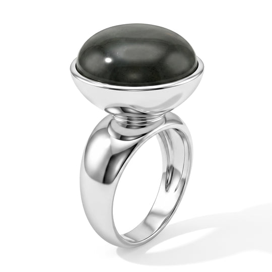 EVER TRUE AAA Labradorit Ring 316L Edelstahl (Größe 19.00) ca. 18,07 ct