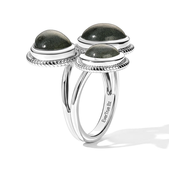 EverTrue AA Labradorit Ring, Bronze mit Platin E-Beschichtung - 9,52 ct.