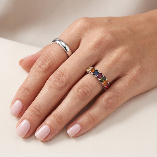 D'Joy AA mehrfarbiger Turmalin Ring, 925 Silber rhodiniert - 1,19 ct.