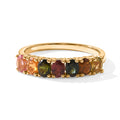 D'Joy AA mehrfarbiger Turmalin Ring, 925 Silber vergoldet - 1,19 ct.