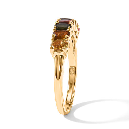 D'Joy AA mehrfarbiger Turmalin Ring, 925 Silber vergoldet - 1,19 ct.