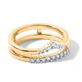 LUXURIANT SI-GH Labor Diamant Ring, 925 Silber 750 Gelbgold Vermeil - 0,25 ct.