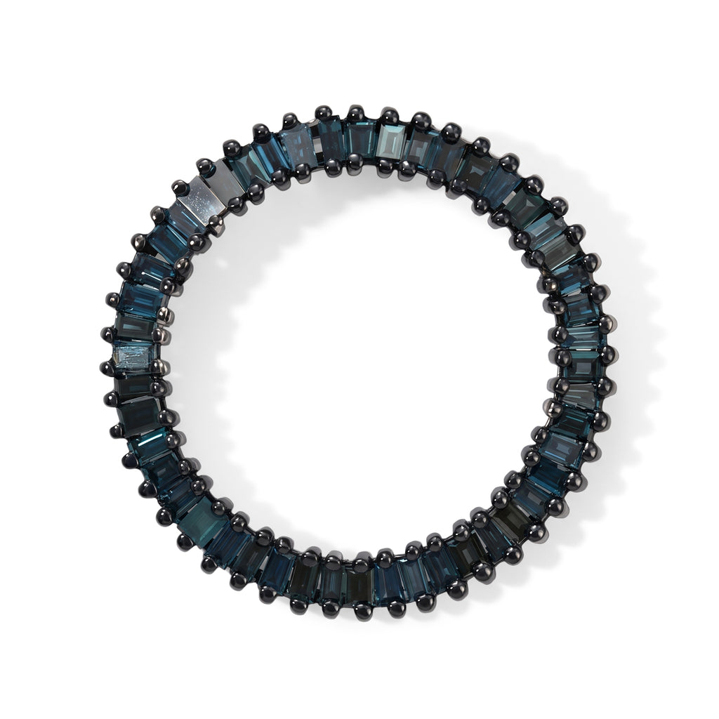 D'Joy Blauer Diamant Anhänger 925 Silber Rhodiniert ca. 0,53 ct.
