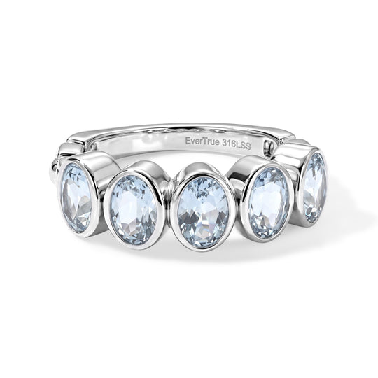 EVER TRUE Mehrfarbiger Edelstein Ring 316L Edelstahl (Größe 19.00) ca. 2.59 ct