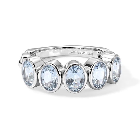 EVER TRUE Mehrfarbiger Edelstein Ring 316L Edelstahl (Größe 19.00) ca. 2.59 ct