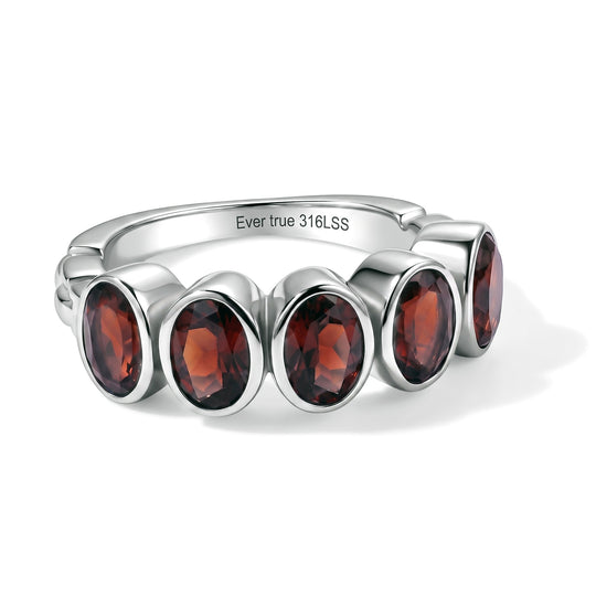 EVER TRUE Mehrfarbiger Edelstein Ring 316L Edelstahl (Größe 19.00) ca. 2.59 ct