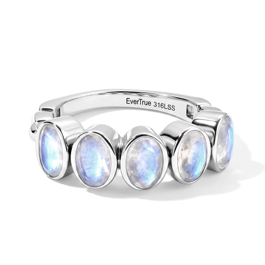 EVER TRUE Mehrfarbiger Edelstein Ring 316L Edelstahl (Größe 19.00) ca. 2.59 ct