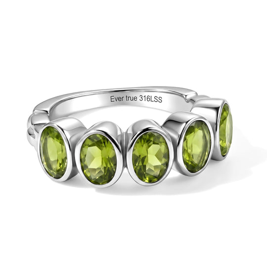 EVER TRUE Mehrfarbiger Edelstein Ring 316L Edelstahl (Größe 19.00) ca. 2.59 ct