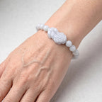 EXTREM SELTEN Weiße Jade Pixiu Armband, flexibel, (18 - 19 cm)ca. 250.00 ct