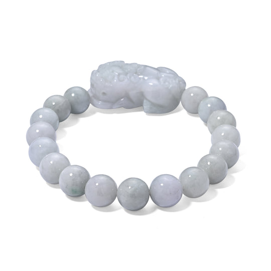 EXTREM SELTEN Weiße Jade Pixiu Armband, flexibel, (18 - 19 cm)ca. 250.00 ct
