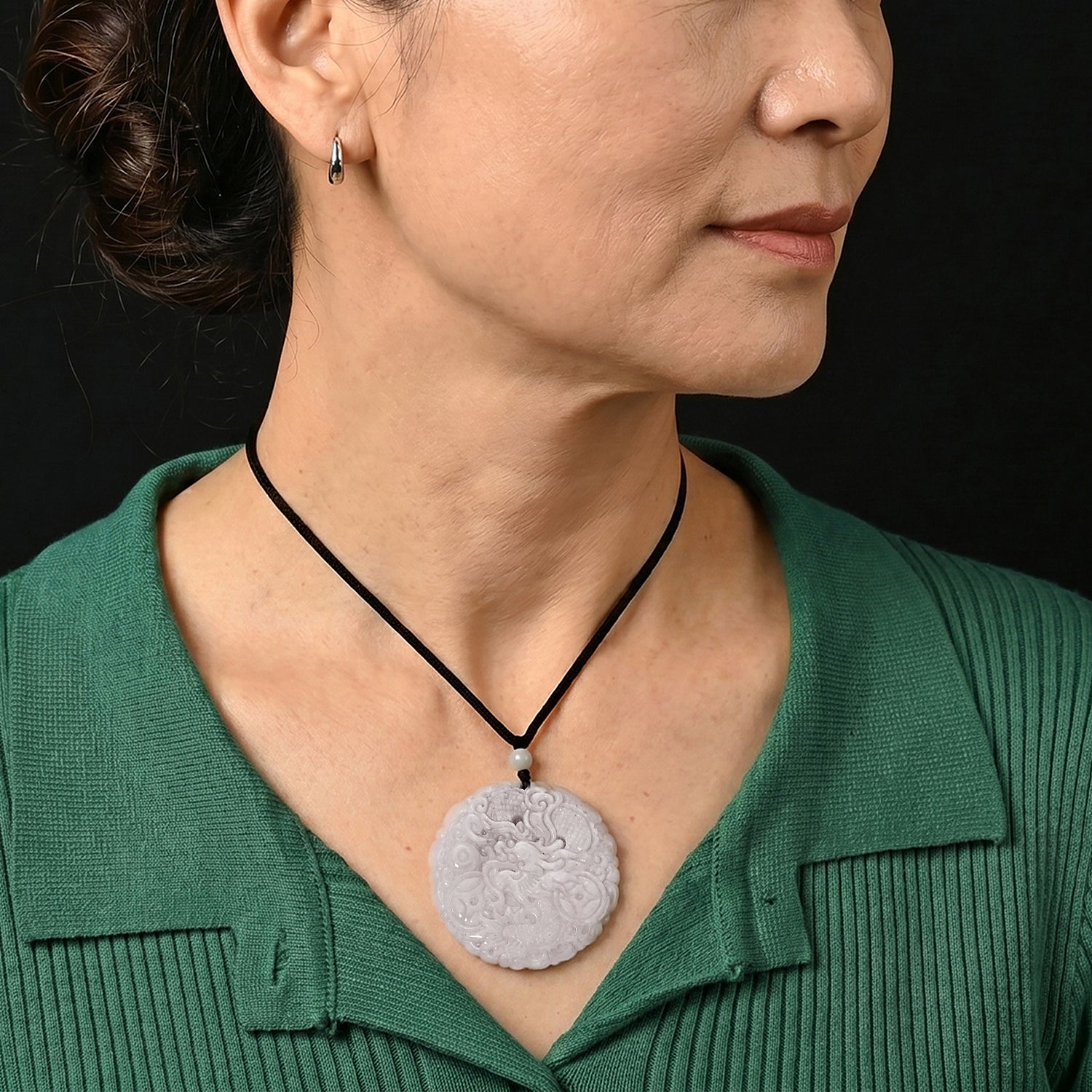 Weiße Jade Halskette Flexibles cm ca. 105.00 ct