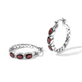 EVER TRUE Roter Granat Ohrringe 316L Edelstahl ca. 3.42 ct