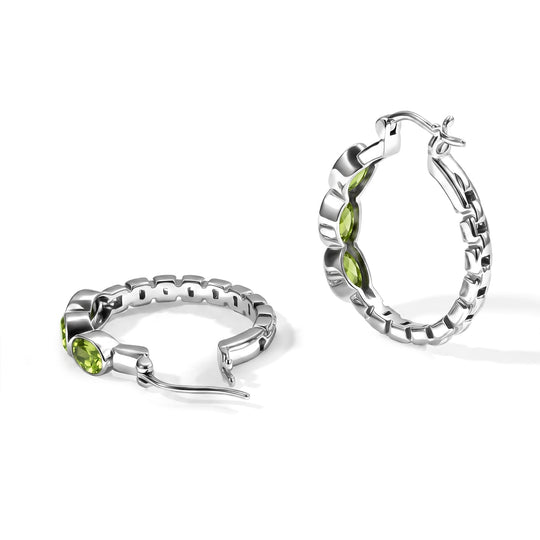 EVER TRUE Roter Granat, Peridot Ohrringe 316L Edelstahl ca. 3.08 ct