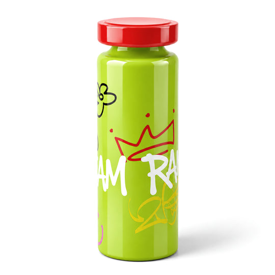 Edelstahl-Trinkflasche mit Graffiti-Print und Schraubverschluss, 7,2x21,1cm, 500ml, Hellblau