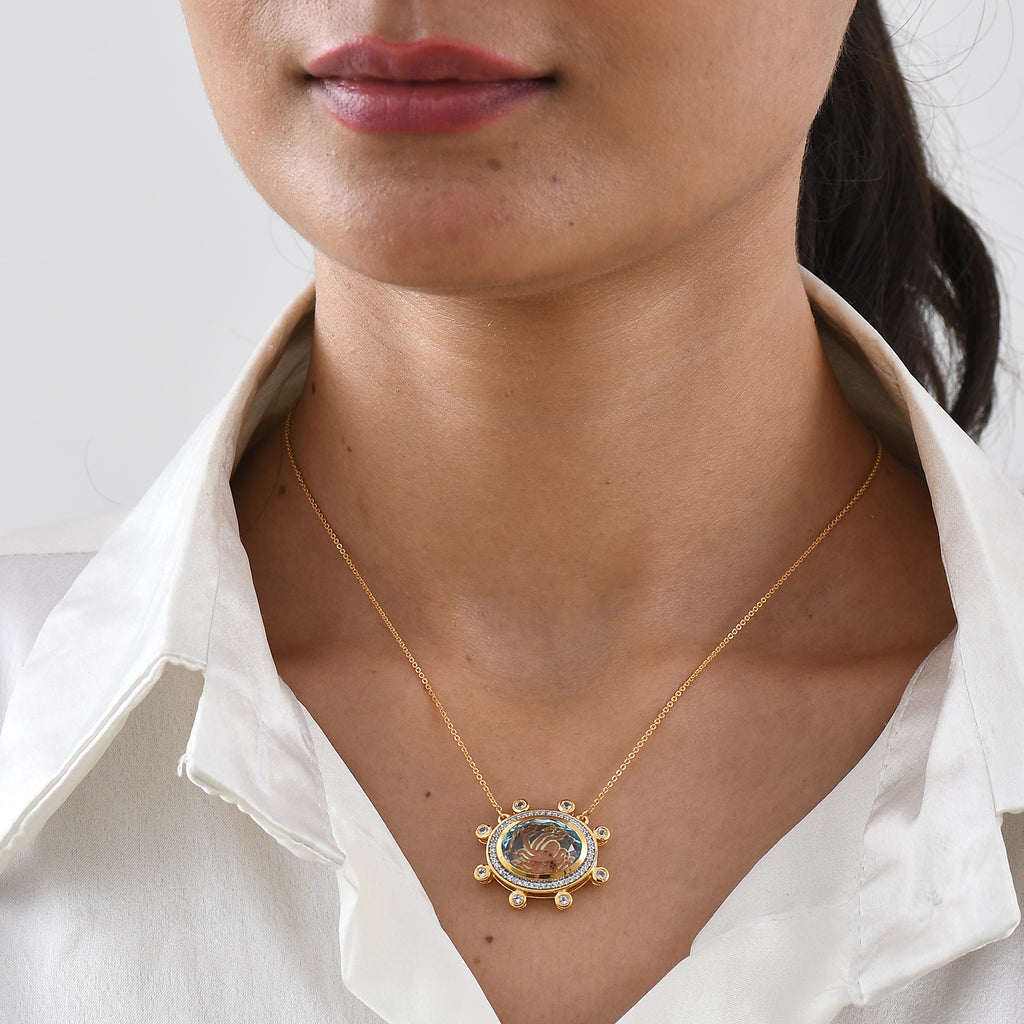 GP - Himmelblauer Topas Halskette ca. 50 cm 925 Silber 750 Gelbgold vermeil ca. 11.13 ct