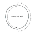 EVER TRUE AAA Blauer Zirkon Halskette ca. 50 cm Reine Bronze ca. 4,84 ct.