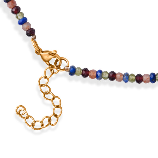 Hämatit, Gold Sandstein Halskette ca. 53.25 cm 316L Edelstahl Vergoldet ca. 70.00 ct