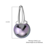 Graue Muschelkernperle (11-13 mm) Ohrringe Nickelfreies Messing