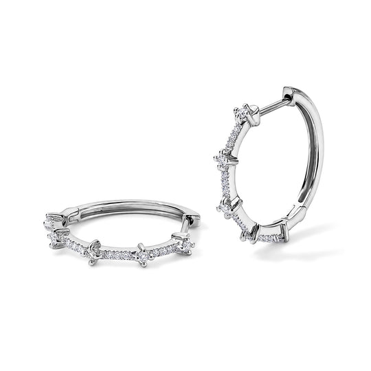 LUXURIANT SGL zertifizierter SI-GH Labor Diamant Ohrringe, 925 Silber rhodiniert - 0,50 ct.