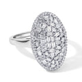 LUXURIANT SGL zertifizierter SI-GH Labor Diamant Cluster Halo Ring, 925 Silber rhodiniert - 1,02 ct.