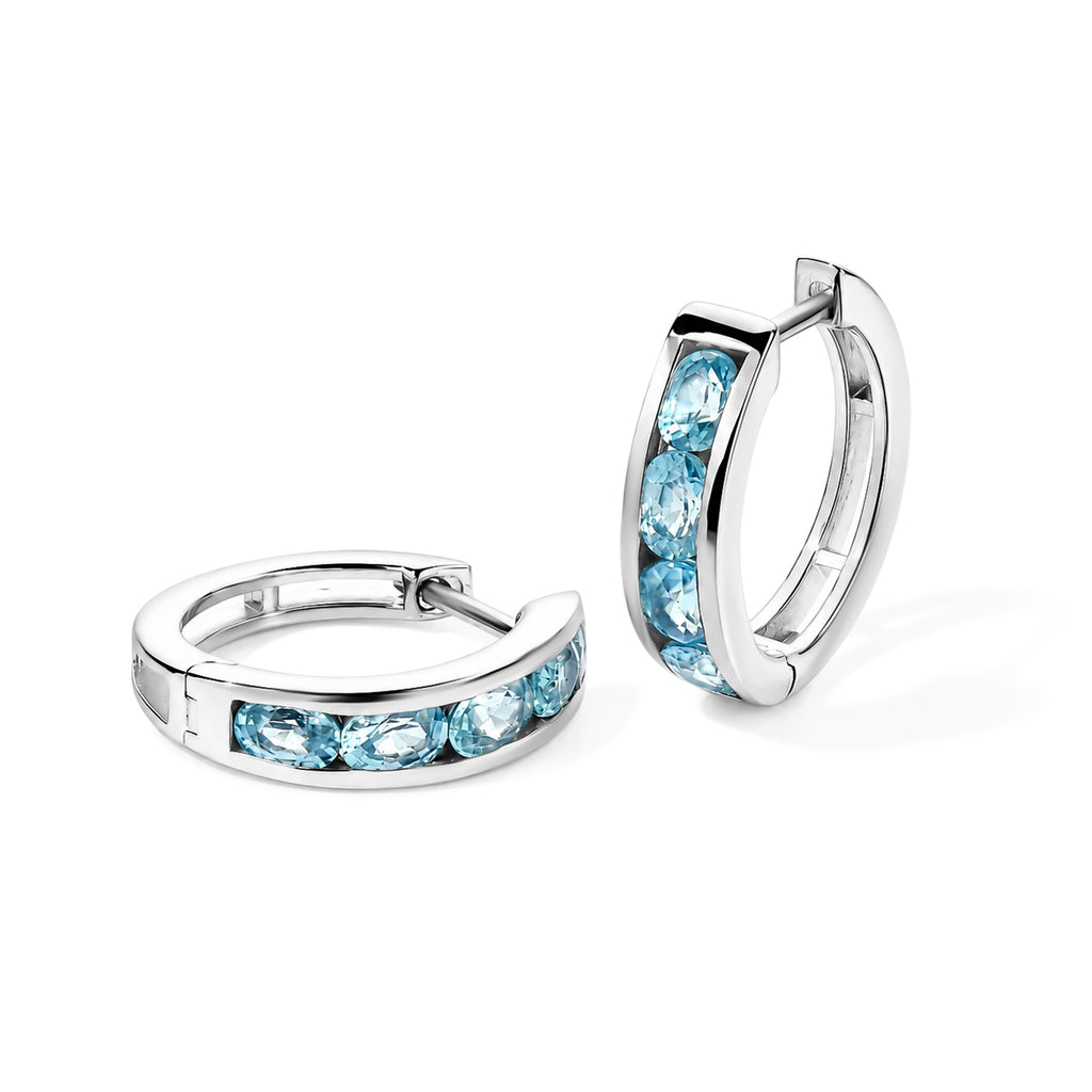 EVER TRUE AA Blauer Zirkon Ohrringe 950 Kupfer ca. 2,30 ct.
