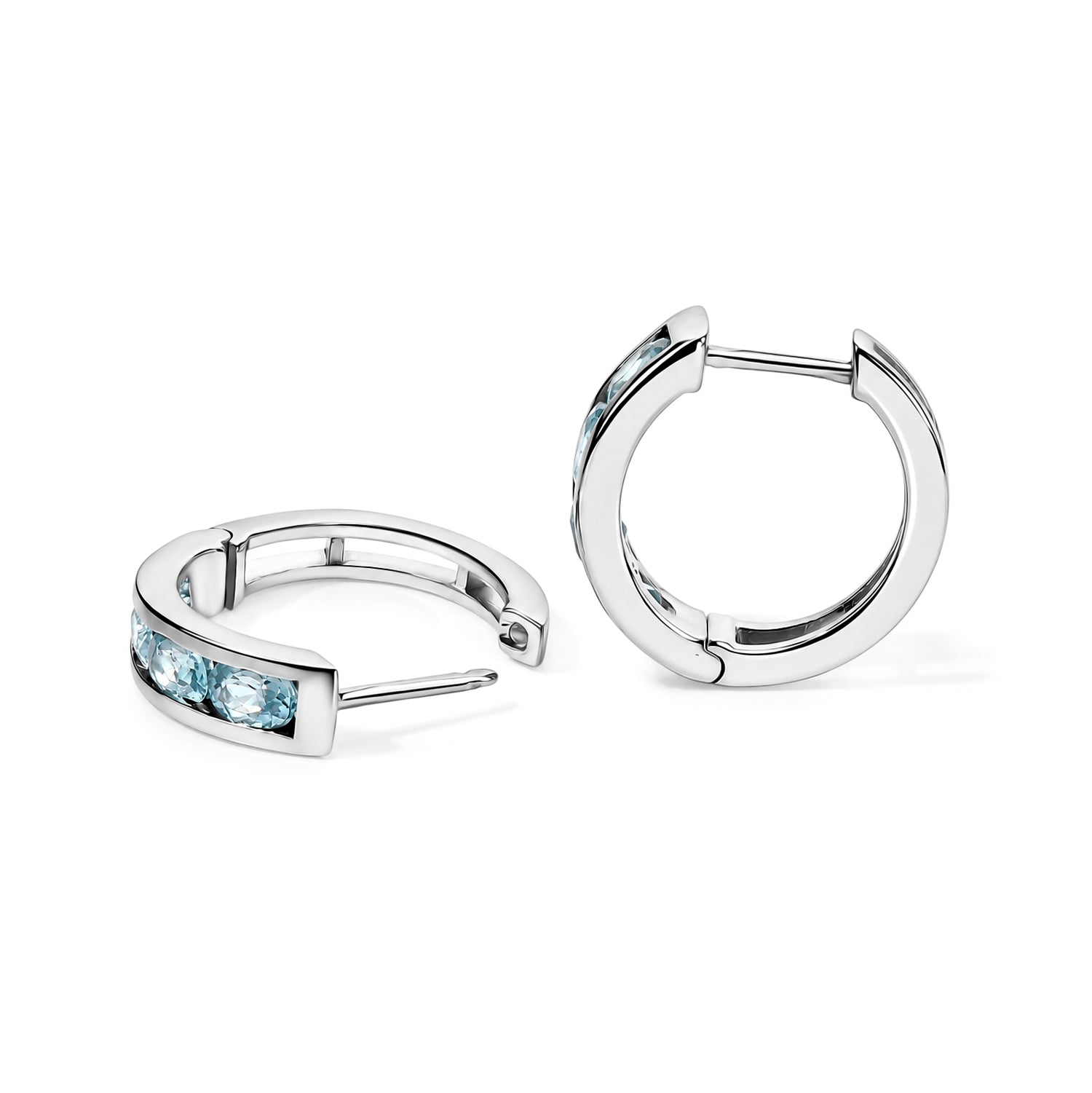 EVER TRUE AA Blauer Zirkon Ohrringe 950 Kupfer ca. 2,30 ct.