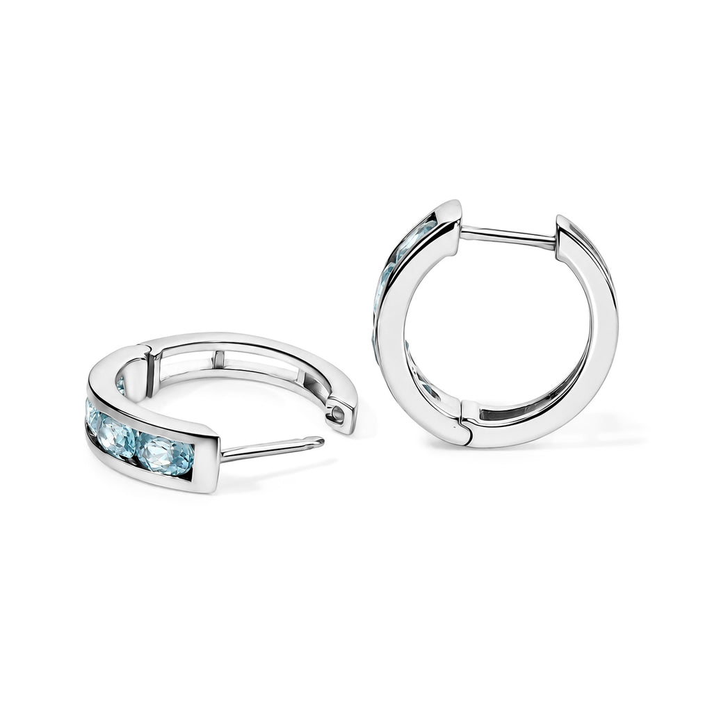 EVER TRUE AA Blauer Zirkon Ohrringe 950 Kupfer ca. 2,30 ct.