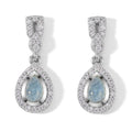 EVER TRUE Milchiger Aquamarin, Weißer Zirkon Ohrringe Reine Bronze ca. 1,66 ct.