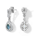 EVER TRUE Milchiger Aquamarin, Weißer Zirkon Ohrringe Reine Bronze ca. 1,66 ct.