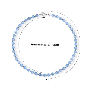D'Joy Aquamarin Halskette ca. 45 cm 925 Silber Rhodiniert ca. 115,00 ct.