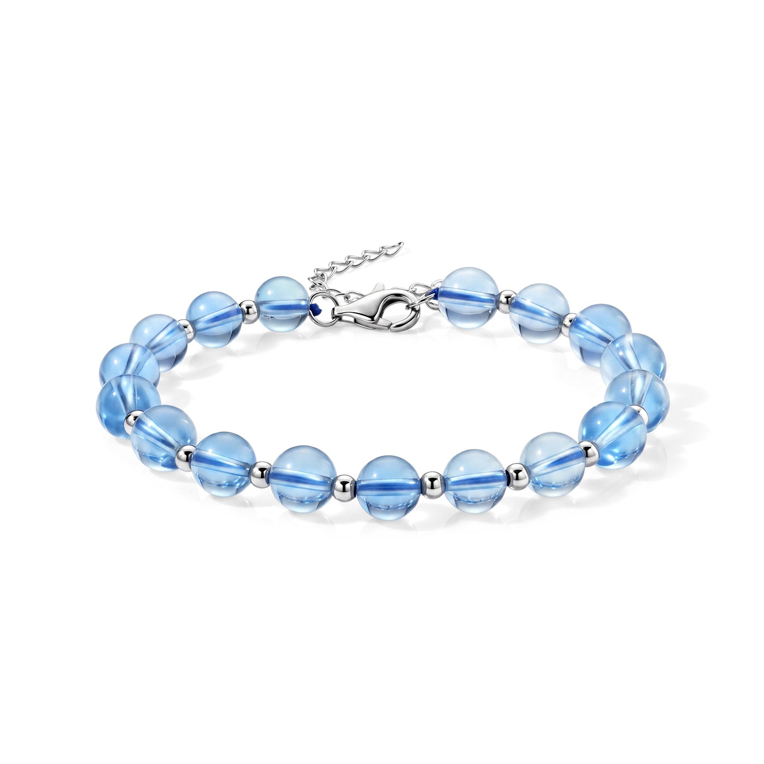 D'Joy Aquamarin Armband, 18+3,8cm, 925 Silber rhodiniert - 35 ct.