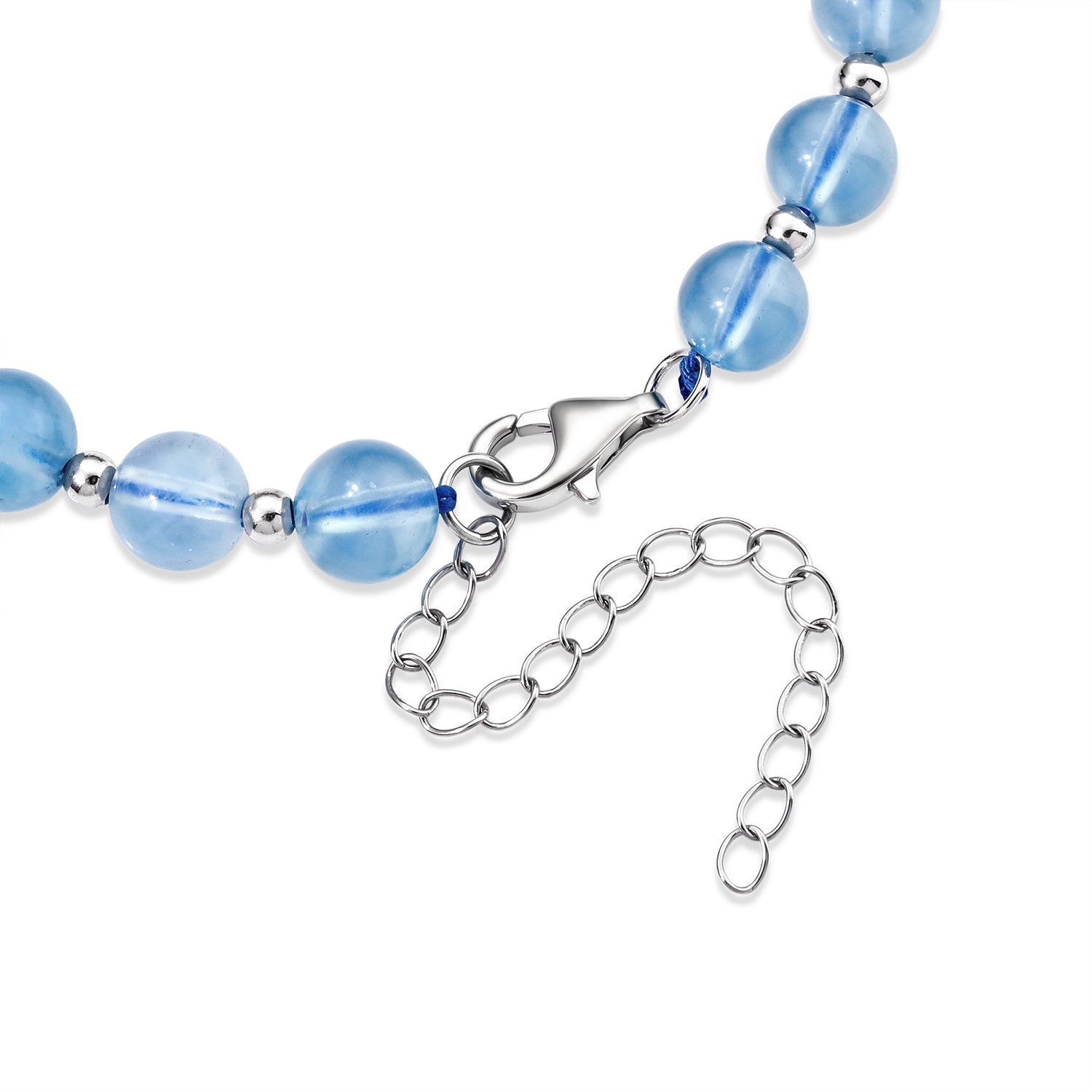D'Joy Aquamarin Armband ca. 18 cm 925 Silber Rhodiniert ca. 35,00 ct.