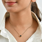 D'Joy AA Blauer Stern Saphir Anhänger 925 Silber 750 Vergoldet ca. 1,37 ct.