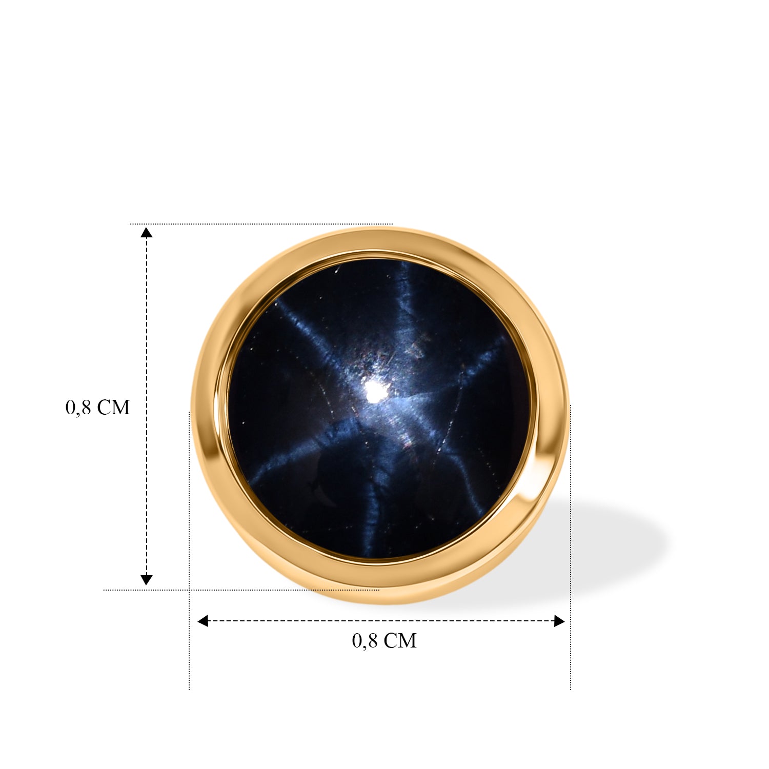 D'Joy AA blauer Stern Saphir Anhänger, 925 Silber 750 vergoldet - 1,37 ct.