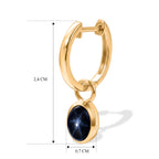 D'Joy AA Blauer Stern Saphir Ohrringe 925 Silber 750 Vergoldet ca. 2,84 ct.